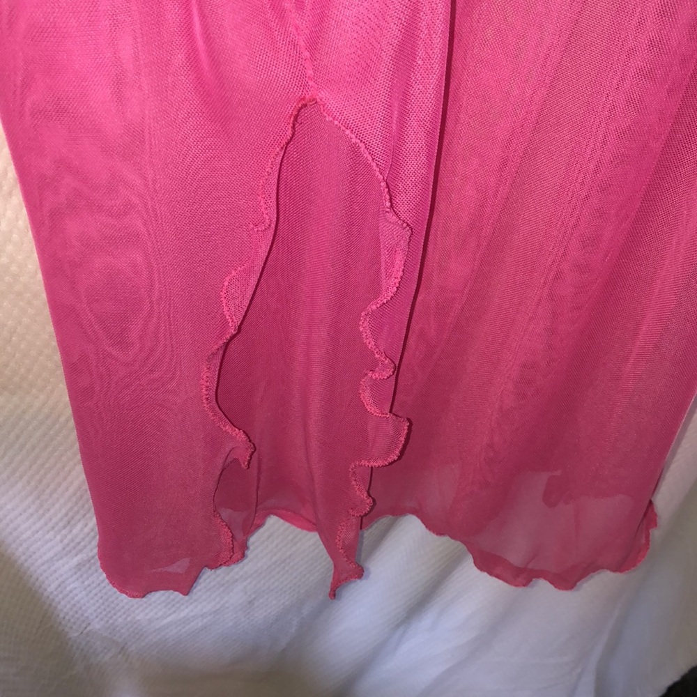 NWT Bright Pink Mesh Top for raves, layering, or festivals MWLBM Original Design - Picture 3 of 6
